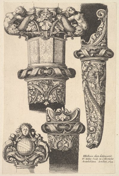 Daggar och skidor, 1625-77. av Wenceslaus Hollar