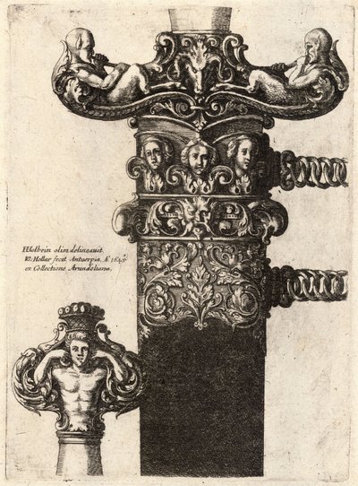 Dolk och skida, efter teckning av Hans Holbein av Wenceslaus Hollar