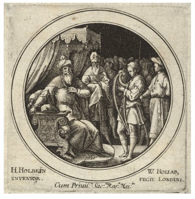 David före Saul. Tillstånd 2 av Wenceslaus Hollar