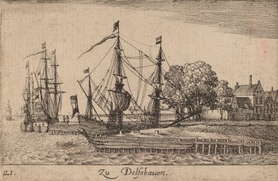 Delfts hamn, 1635. av Wenceslaus Hollar