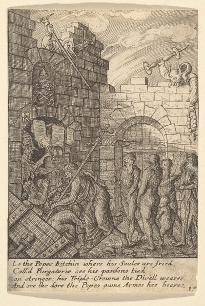 Nedstigning till helvetet, 1625-77. av Wenceslaus Hollar