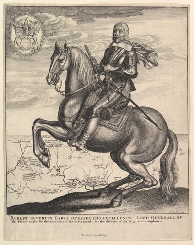 Earl of Essex till häst, 1643. av Wenceslaus Hollar