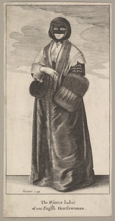 Engelsk dam i vinterdräkt The Winter habit of ane English Gentlewoman, 1644. av Wenceslaus Hollar