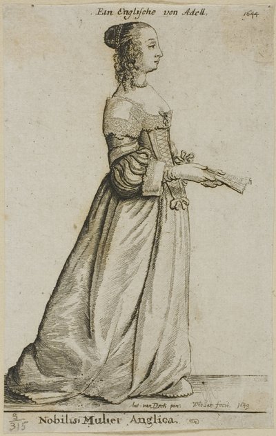 Engelsk adelsdam av Wenceslaus Hollar