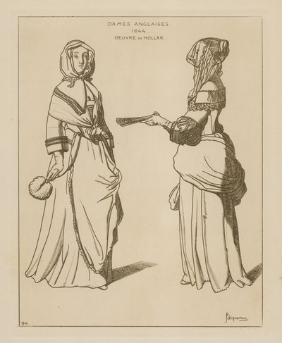Engelska kvinnor, 1644 av Wenceslaus Hollar