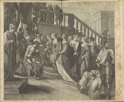 Ester före Ahasveros av Wenceslaus Hollar