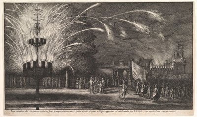 Fyrverkerier vid Hemissem, 1625-77. av Wenceslaus Hollar