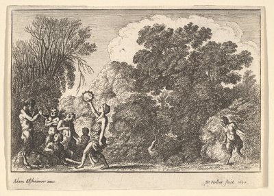 Fem satyrer och två nymfer, 1650. av Wenceslaus Hollar