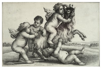 Fyra små pojkar och en get av Wenceslaus Hollar