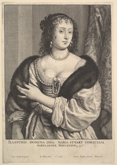 Frances Stuart, grevinna av Portland, 1650. av Wenceslaus Hollar