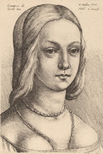 Chef för kvinnan ser rätt. av Wenceslaus Hollar