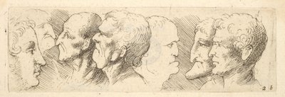 Huvudstudier, 1625-77 av Wenceslaus Hollar