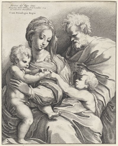 Helig familj med Johannes Döparen av Wenceslaus Hollar