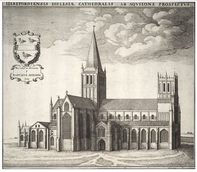 Herefords katedral av Wenceslaus Hollar