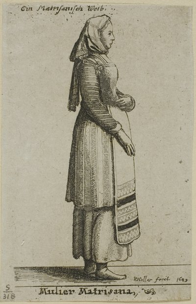 Ungersk kvinna av Wenceslaus Hollar