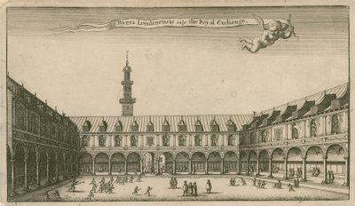 Interiör i Royal Exchange, London av Wenceslaus Hollar