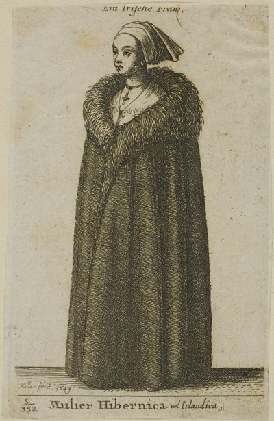 irländsk kvinna av Wenceslaus Hollar