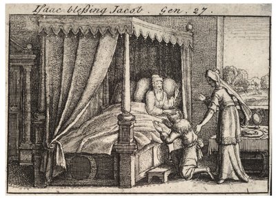 Isak välsignar Jakob. Tillstånd 2 av Wenceslaus Hollar