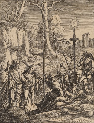 Jesus konfronterar sina belackare. av Wenceslaus Hollar