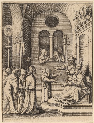 Jesus igen inför Kaifas av Wenceslaus Hollar