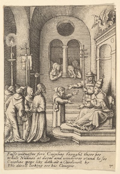Jesus igen inför Kaifas, 1625-77. av Wenceslaus Hollar