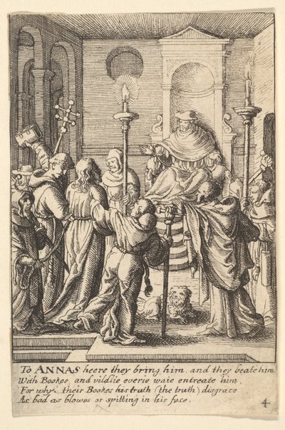 Jesus före Annas, 1625-77. av Wenceslaus Hollar