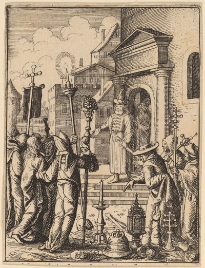 スウェーデンのピラトの前のイエス av Wenceslaus Hollar