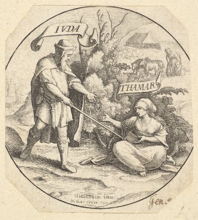 Juda och Tamar, 1640. av Wenceslaus Hollar
