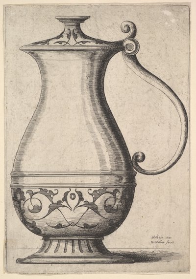 Kanna med arabesker på basen, 1625-77. av Wenceslaus Hollar