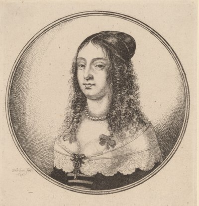 Dam med band på lockar, 1646. av Wenceslaus Hollar