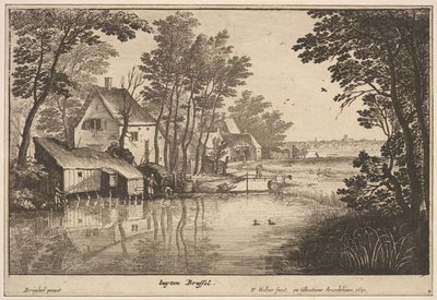 Landskap med en fiskare, 1650. av Wenceslaus Hollar