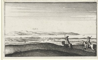Landskap med utsikt över Isle of Wight av Wenceslaus Hollar