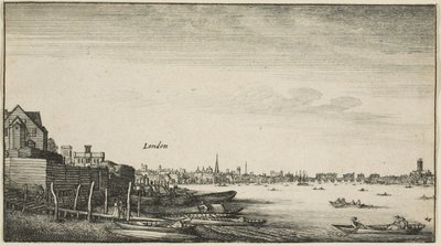London sett från Themsen vid Milford Staris under Arundel House av Wenceslaus Hollar