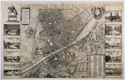 Karta över staden Florens av Wenceslaus Hollar