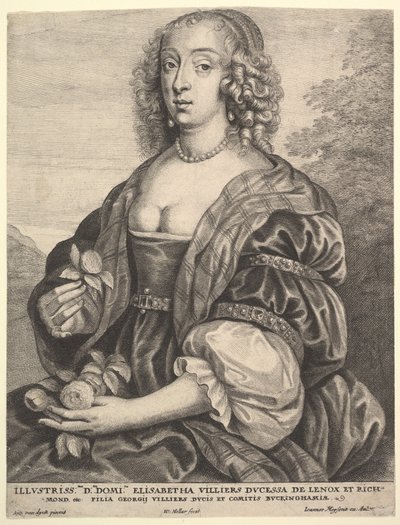 Mary Villiers, holländare av Lennox och Richmond, 1625-77. av Wenceslaus Hollar