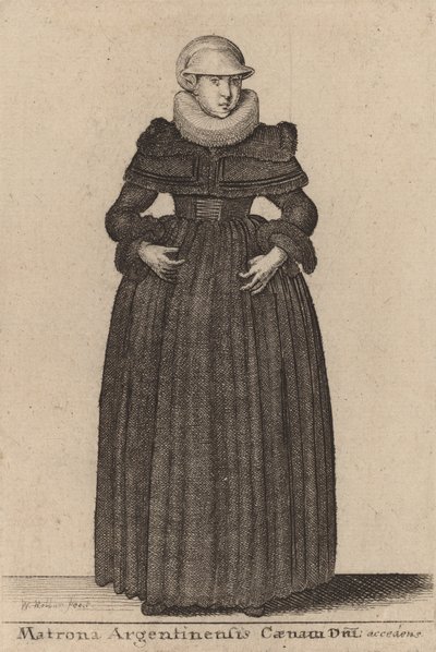 Matrona argentinsk kvällsmat för dagen närmar sig från nymferna. av Wenceslaus Hollar