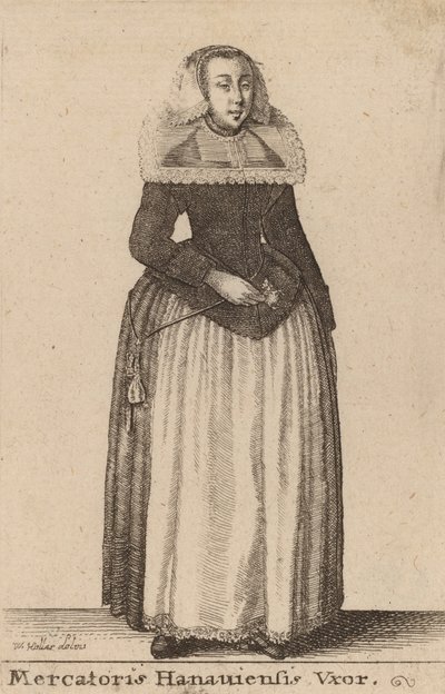 Hustru till en köpman i Hanaui. av Wenceslaus Hollar