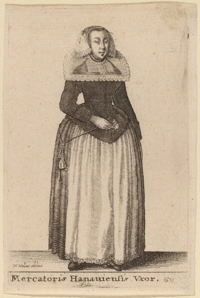Hustru till en köpman i Hanau av Wenceslaus Hollar