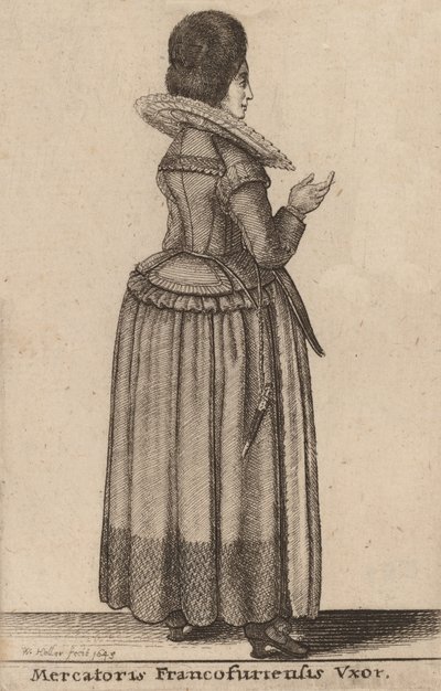 Vxor av Frankfurts köpman, 1600-talet. av Wenceslaus Hollar