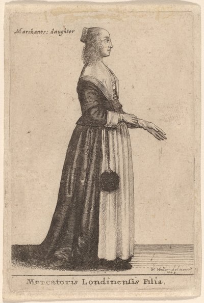 Dotter till en köpman i London av Wenceslaus Hollar