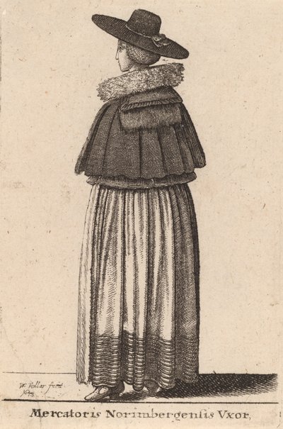 Hustru till Nürnbergköpmannen, 1643. av Wenceslaus Hollar