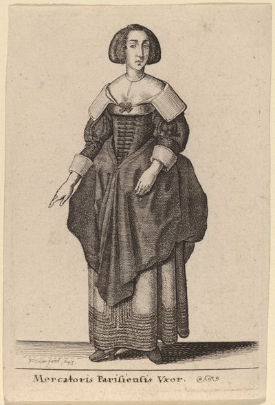 Hustru till en parisisk köpman av Wenceslaus Hollar