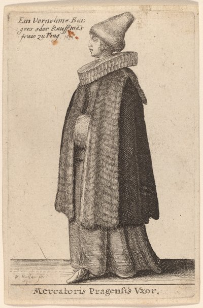 Hustru till köpmannen i Prag av Wenceslaus Hollar