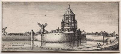 Moated Town Gate, 1676. av Wenceslaus Hollar
