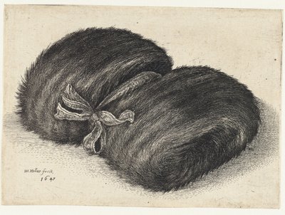 Pälsmuff dekorerad med ett band Muffs (serietitel) av Wenceslaus Hollar