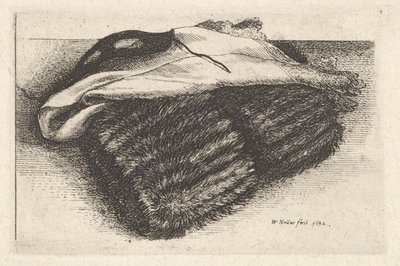 Muff, vit halsduk och mask, 1642. av Wenceslaus Hollar