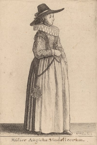 Hustru till Augusta av Vindelico. av Wenceslaus Hollar