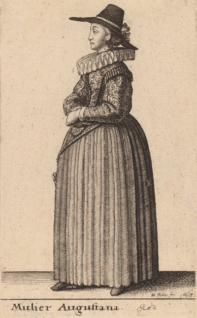 En augustansk kvinna, 1643. av Wenceslaus Hollar