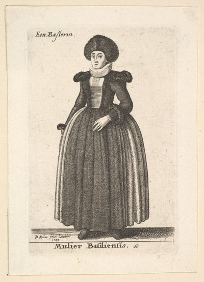 Kvinna från Basel av Wenceslaus Hollar