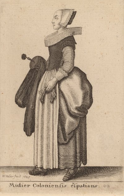 Exspatiansk kvinna från Köln, 1643. av Wenceslaus Hollar